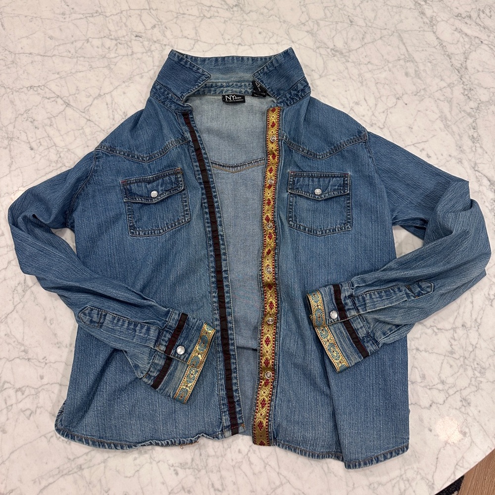 Embroidered Denim Shirt